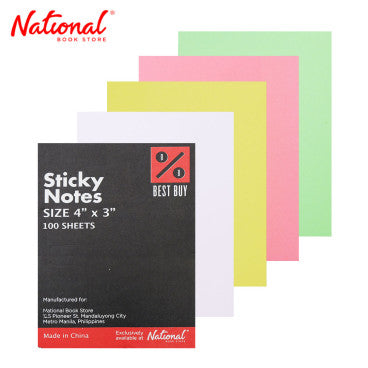 Best Buy Sticky Note 3x4 100s Yellow, White, Green