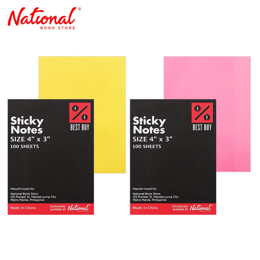 Best Buy Sticky Note 3x4 100s Assorted Colors