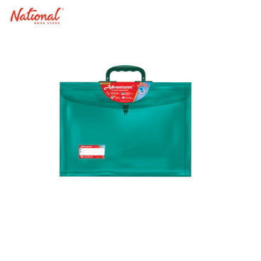 Adventurer Plastic Envelope Expanding with Handle E13LWH Long Push Lock Colored Transparent, Green