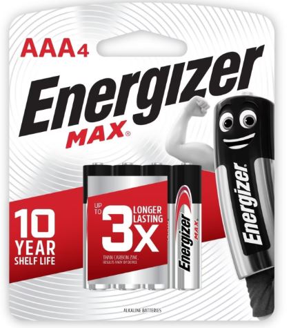 ENERGIZER BATTERY AAA E92BP4 MAX 4S