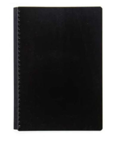 SEAGULL CLEARBOOK REFILLABLE CH27 LONG 20SHEETS 27HOLES DIAGONAL LINES DESIGN, BLACK