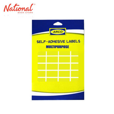 Arco Label Sticker C8515b 25x15mm 32s 6sheets Rectangular, Yellow