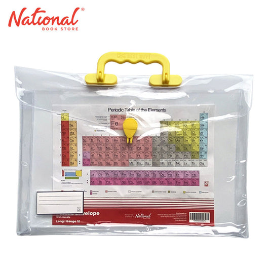 Best Buy Plastic Envelope with Handle Long Clear Yellow Handle Expanding Gauge12