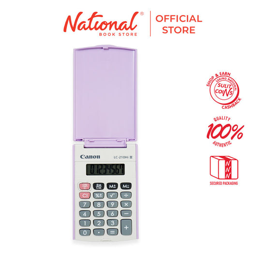 Canon Handheld Calculator Lc21hi Iii Ple 8 digits Battery Operated Folding Hard Cover Purple