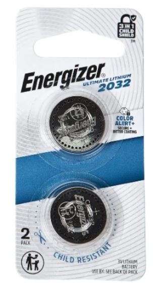 ENERGIZER BATTERY CR2032 BUTTON CELL COIN 3V 2PCS BLISTER ULTIMATE LITHIUM
